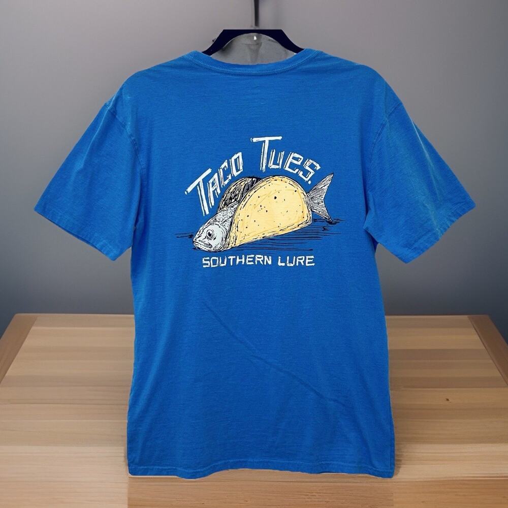 Southern Lure “Taco Tuesday” Blue Graphic T-shirt - Women’s Medium